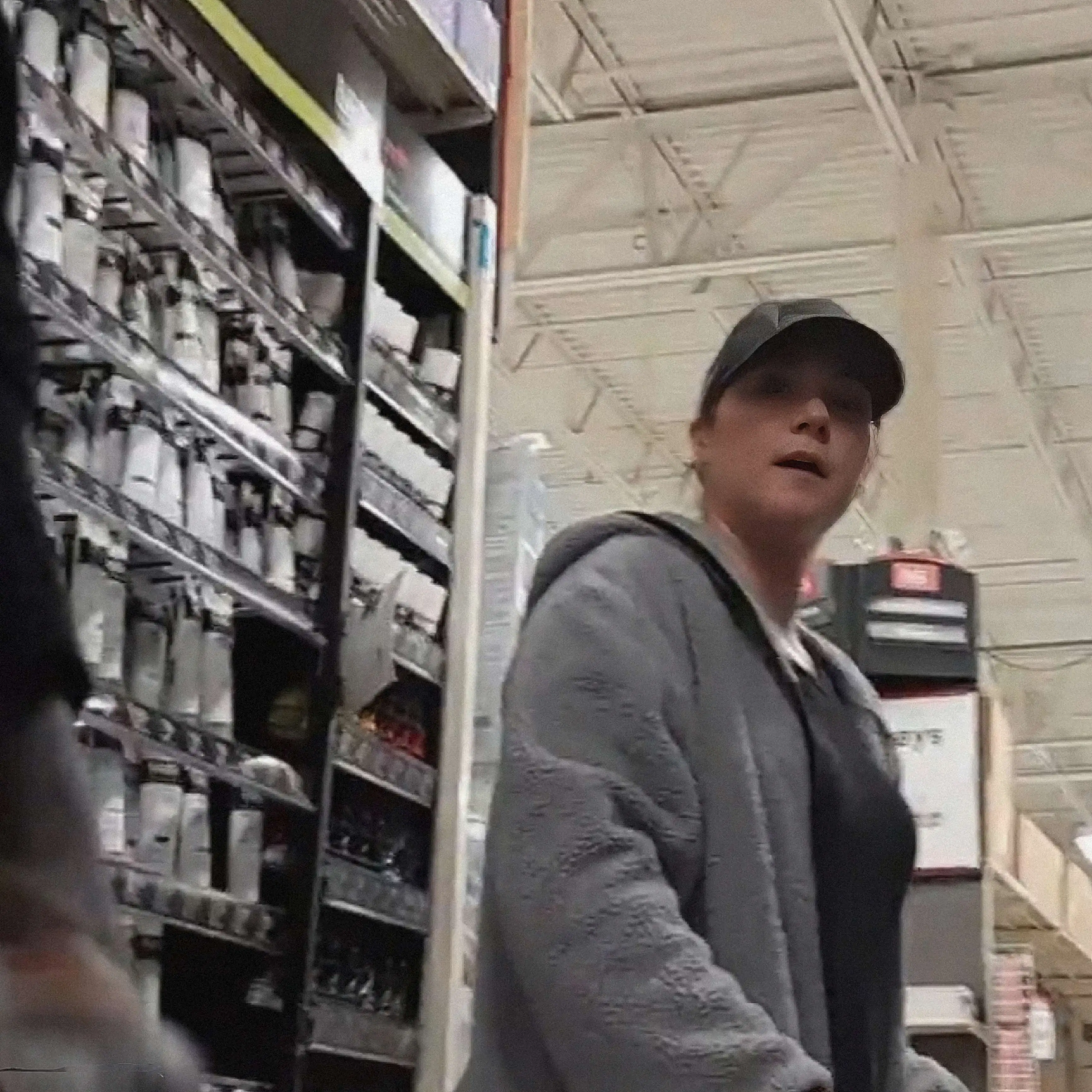 Hottie in a cap saw a black dick in the store